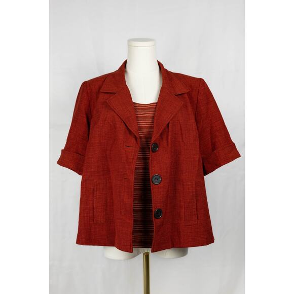 KS Collection Size 12 Jacket and Tank Top Tailored Coordinating Set Rustic Red - Picture 1 of 10